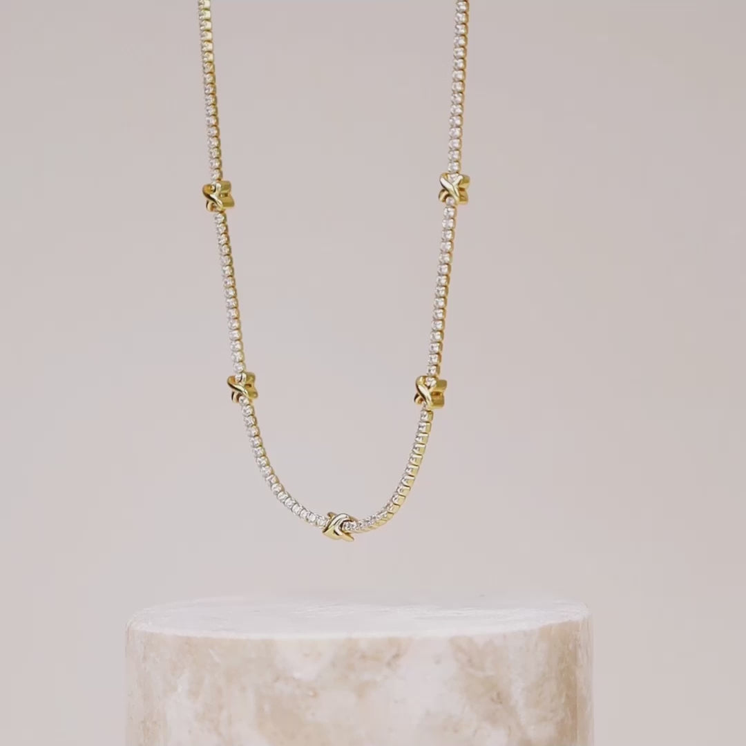 Pave 14K Gold Vermeil Petite Tennis Necklace | Wanderlust + Co