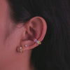 Heart Bezel Gold 8mm Huggie Earrings