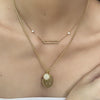 Virgo Zodiac Mother of Pearl 14K Gold Vermeil Pendant
