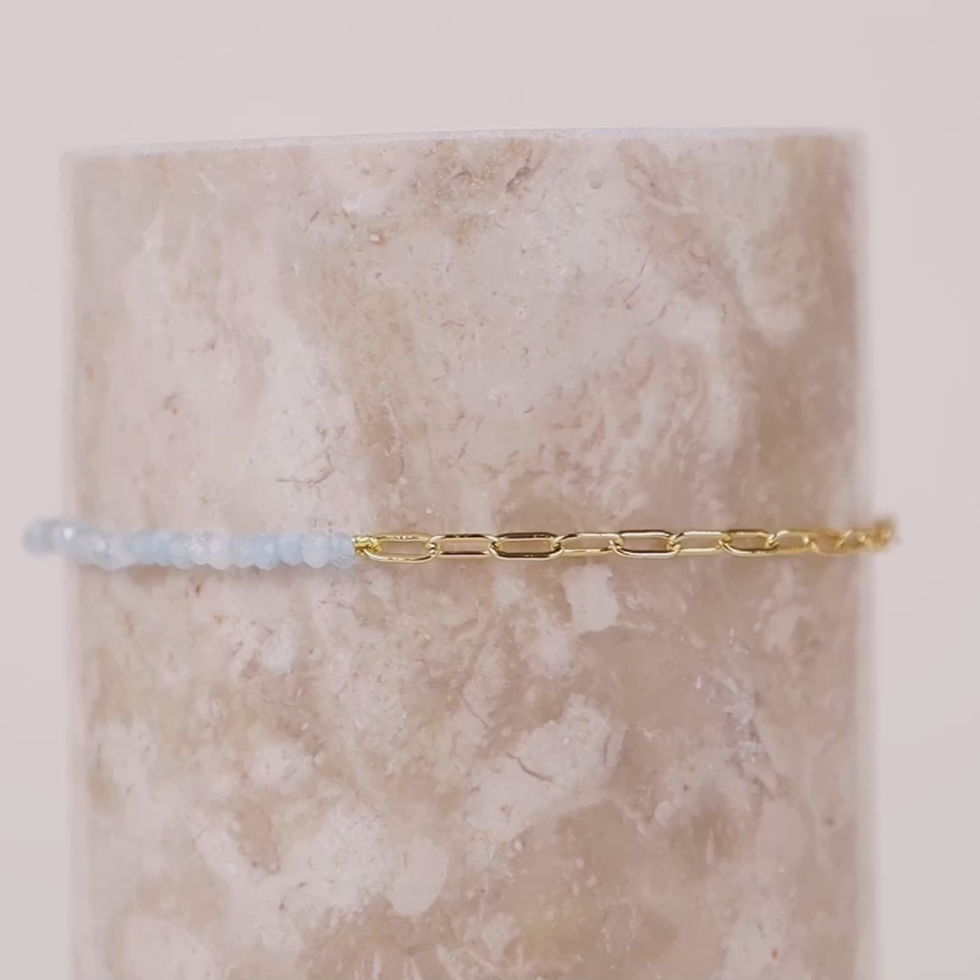 Aquamarine Seafoam Gold Bracelet | Wanderlust + Co