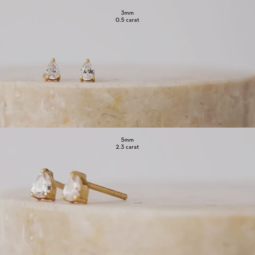 Teardrop Gold Stud Earrings | Wanderlust + Co