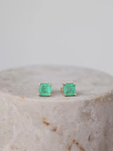 Emerald Quartz 14K Solid Gold Stud Earrings | Wanderlust + Co