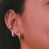 Rainbow Gem Gold 10mm Huggie Earrings