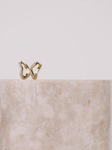 Scallop Pave Gold 8mm Baby Huggie Earrings | Wanderlust + Co
