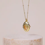 Healing Rose Quartz Gold Locket Necklace | Wanderlust + Co