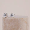 Dome Ripple Silver 11mm Earrings