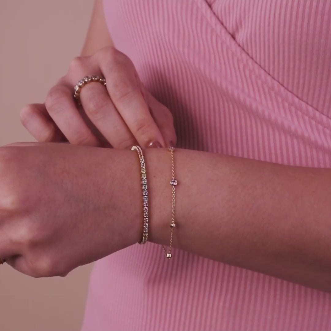 Brilliant Bezel 14K Gold Vermeil Bracelet | Wanderlust + Co