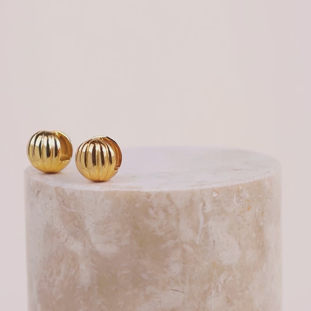 Dome Ripple Gold 11mm Earrings | Wanderlust + Co