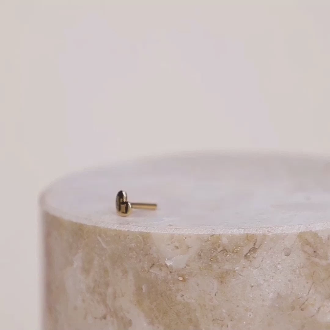 Heart 14K Solid Gold Flat Back Earring Post | Wanderlust + Co