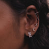 Pave Drop Chain Silver Ear Cuff