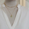 Aura Ombre Fuchsia & Turquoise Gold Locket Necklace
