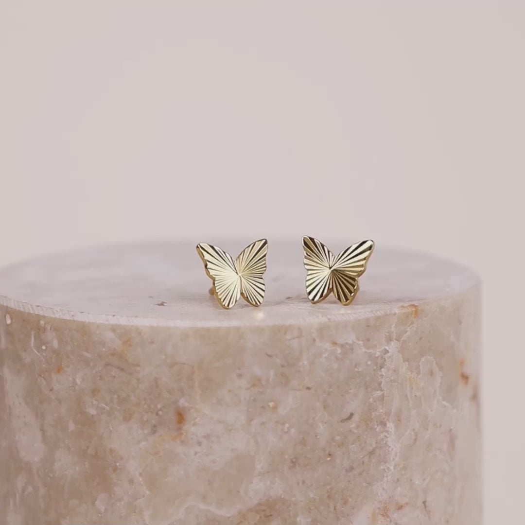 Butterfly Gold Stud Earrings | Wanderlust + Co