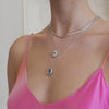 Aura Ombre Fuchsia & Turquoise Silver Locket Necklace