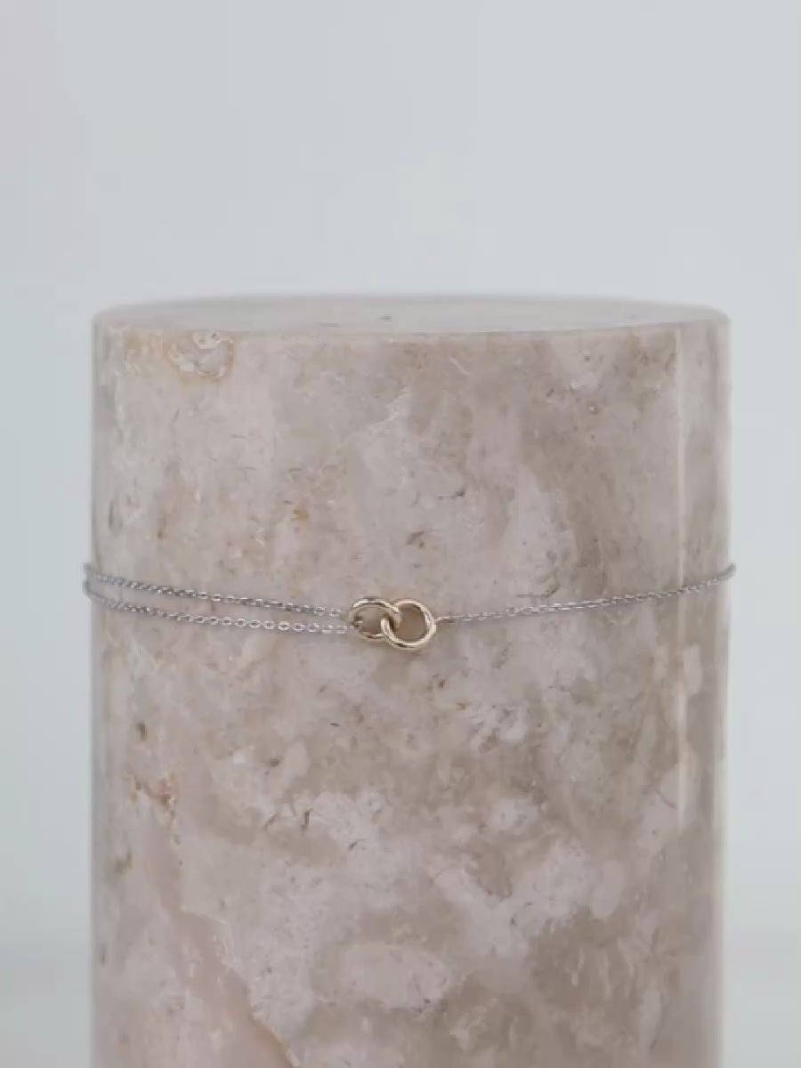 Double Link 14K Solid Gold Bracelet | Wanderlust + Co