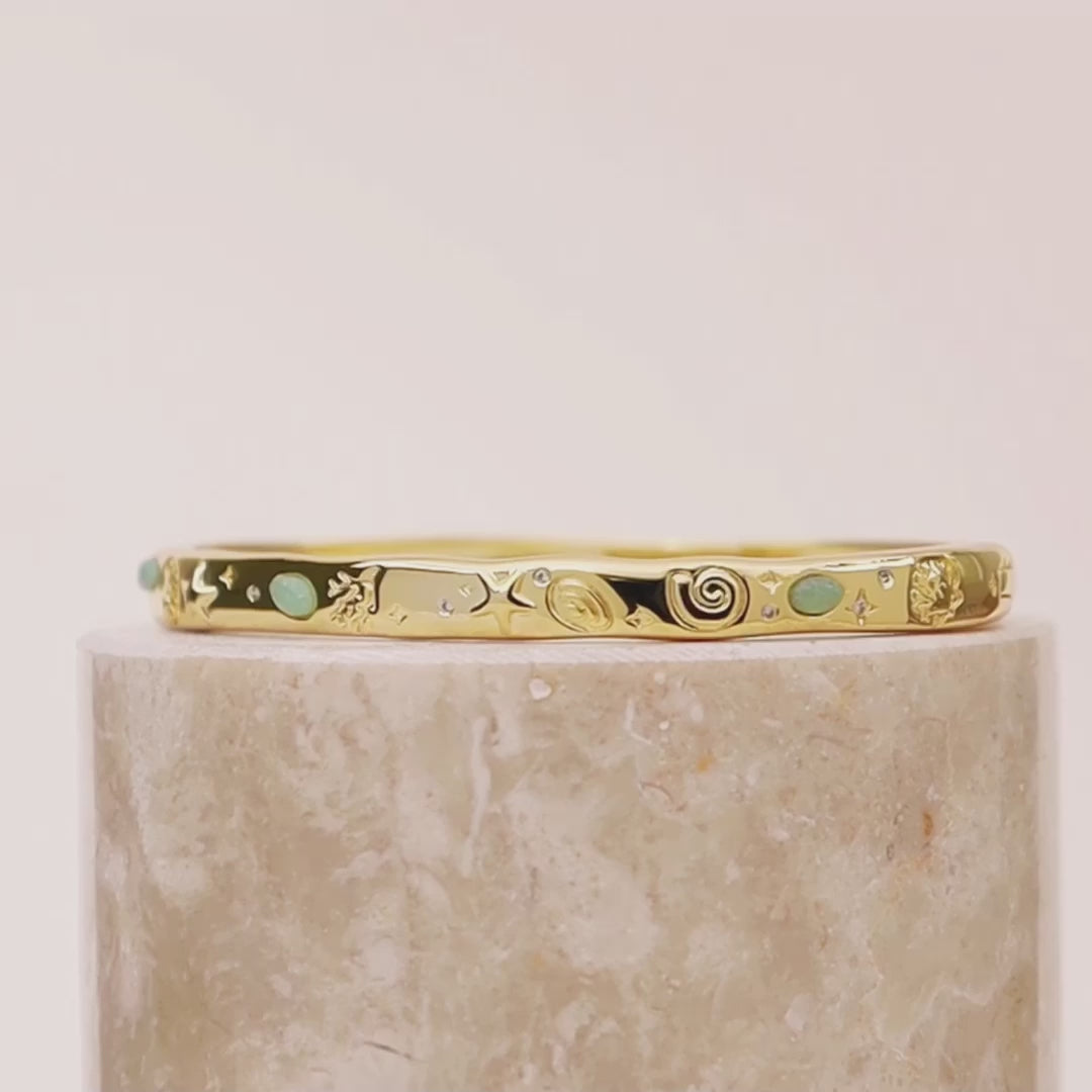 Keepsakes Aventurine Gold Bangle | Wanderlust + Co
