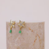 Starfish Aventurine Gold Earrings | Wanderlust + Co