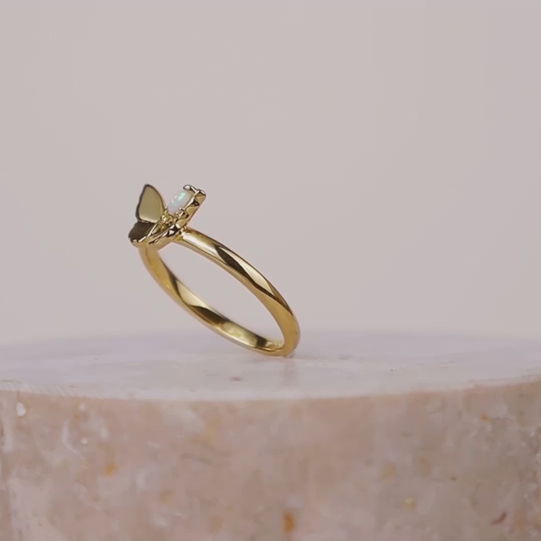Butterfly Opal Gold Ring | Wanderlust + Co