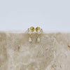 Teardrop Gems 14K Gold Vermeil Flat Back Earrings