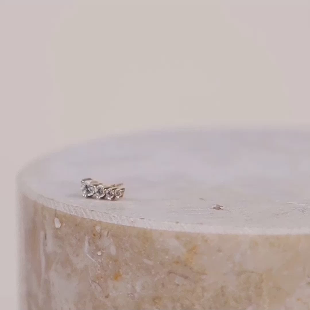 Glimmer Diamante 14K Solid Gold Front Earring Stud | Wanderlust + Co