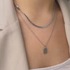 Engravable Tag Silver Necklace