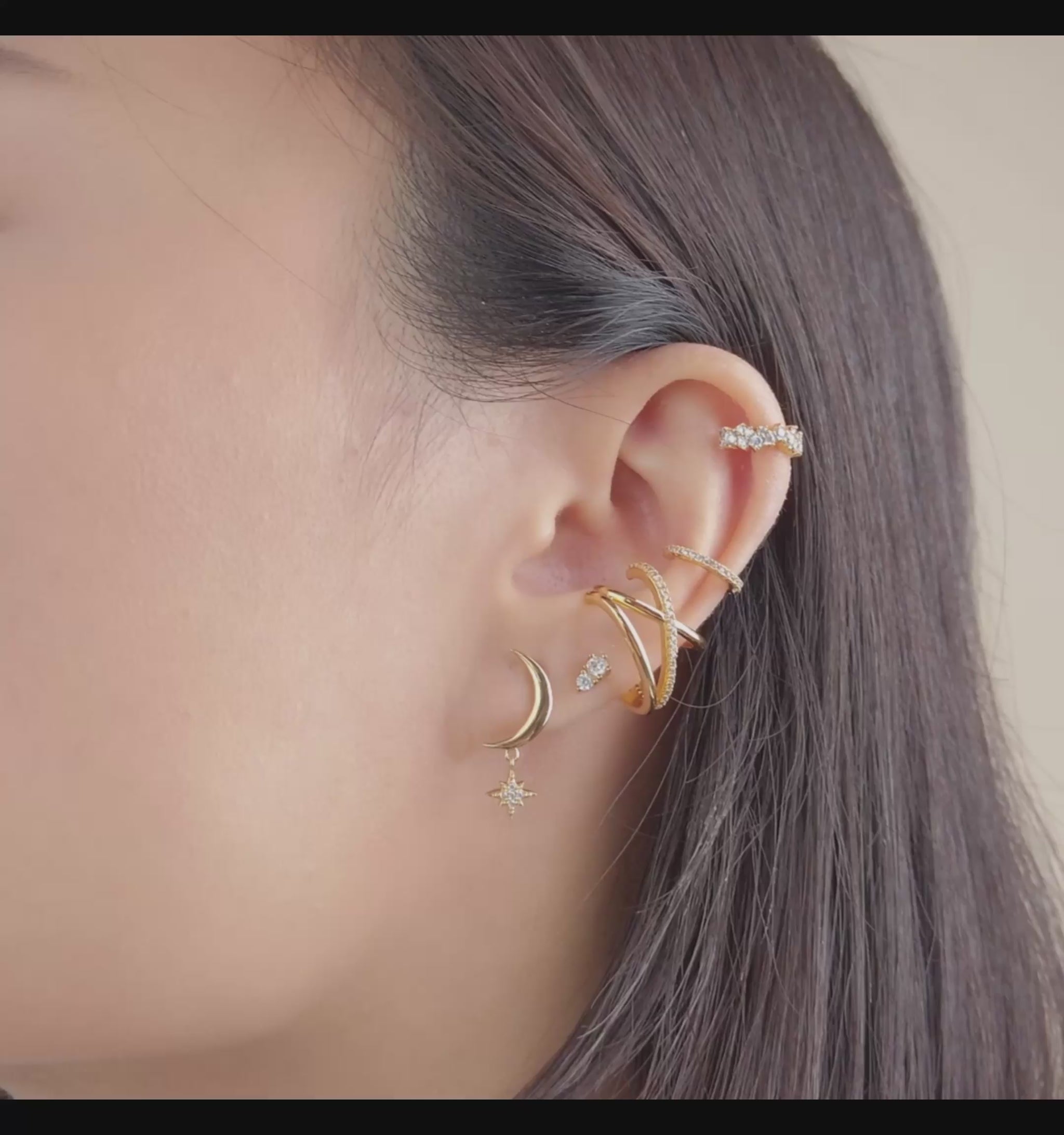 Aurora Pave Gold Ear Cuff | Wanderlust + Co