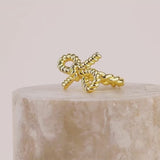Ribbed Bow Gold Ring | Wanderlust + Co