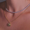Pave 925 Sterling Silver Baguette Tennis Necklace