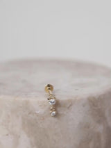 Brilliant Diamond Drop 14K Solid Gold Flat Back Earring | Wanderlust + Co