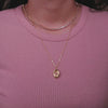 Aura Rose Quartz Gold Locket Necklace