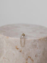 Moonlight Diamond & Pearl 14K Solid Gold Flat Back Earring | Wanderlust + Co