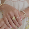 Sundaze Shell Gold Locket Ring