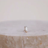 Baguette 14K Solid Gold Front Earring Stud | Wanderlust + Co