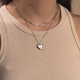 Heart Silver Locket Necklace | Wanderlust + Co
