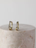 Twist Pave 14K Gold Vermeil 12mm Huggie Earrings | Wanderlust + Co