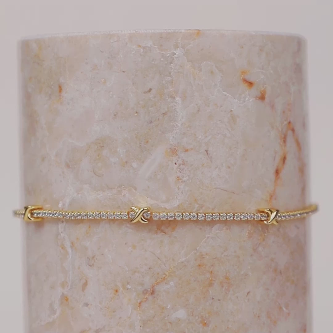 Pave 14K Gold Vermeil Petite Tennis Bracelet | Wanderlust + Co