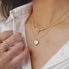 Heart Mother Of Pearl Gold Locket Necklace