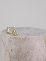 Pave V Gold Stud Earrings | Wanderlust + Co