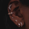 Classic Double Pave Silver 9mm Huggie Earrings
