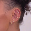 Shooting Star Rainbow & Gold Barbell Earring