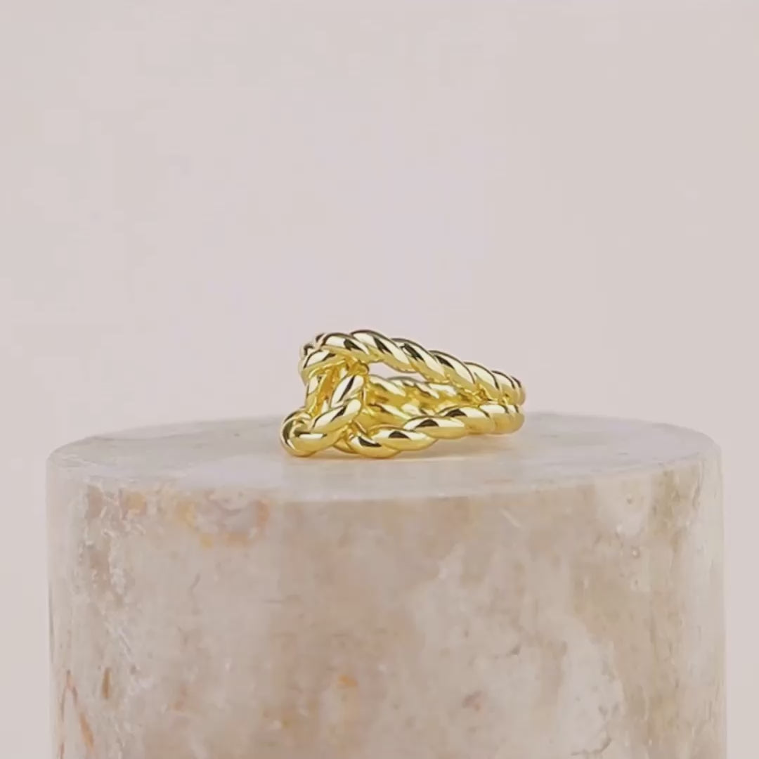 Ribbed Knot Gold Ring | Wanderlust + Co