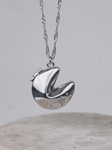 Fortune Cookie Silver Locket Necklace | Wanderlust + Co