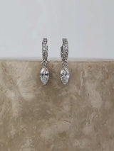 Marquise Silver Baby Huggie Earrings | Wanderlust + Co