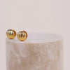 Dome Ripple Gold 11mm Earrings