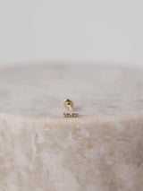Petite Bar Diamond 14K Solid Gold Flat Back Earring | Wanderlust + Co