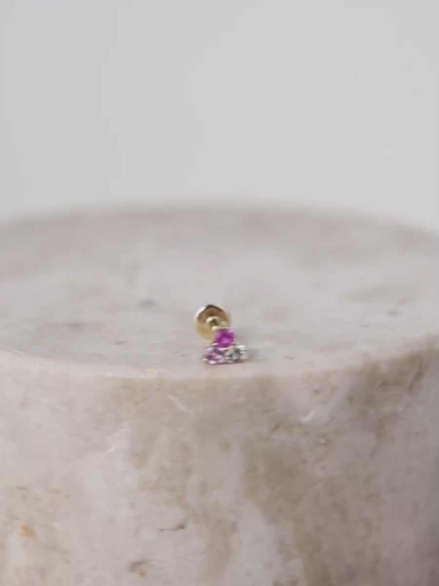 Sapphire 14K Solid Gold Flat Back Earring | Wanderlust + Co