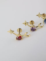Birthstone Constellation Gold Flat Back Earring | Wanderlust + Co