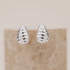Teardrop Seashell Silver 20mm Stud Earrings | Wanderlust + Co