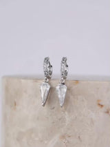 Diamond Gem Silver Baby Huggie Earrings | Wanderlust + Co