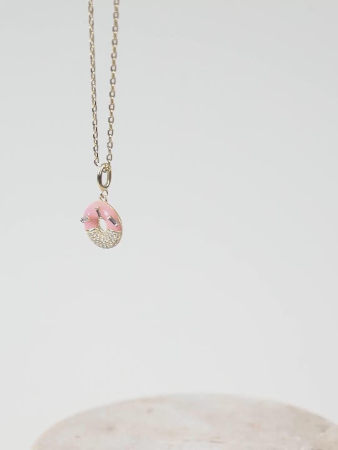 Donut Strawberry Glazed Gold Necklace | Wanderlust + Co