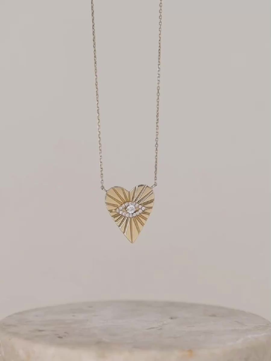 Talisman Heart Diamond 14K Solid Gold Necklace | Wanderlust + Co